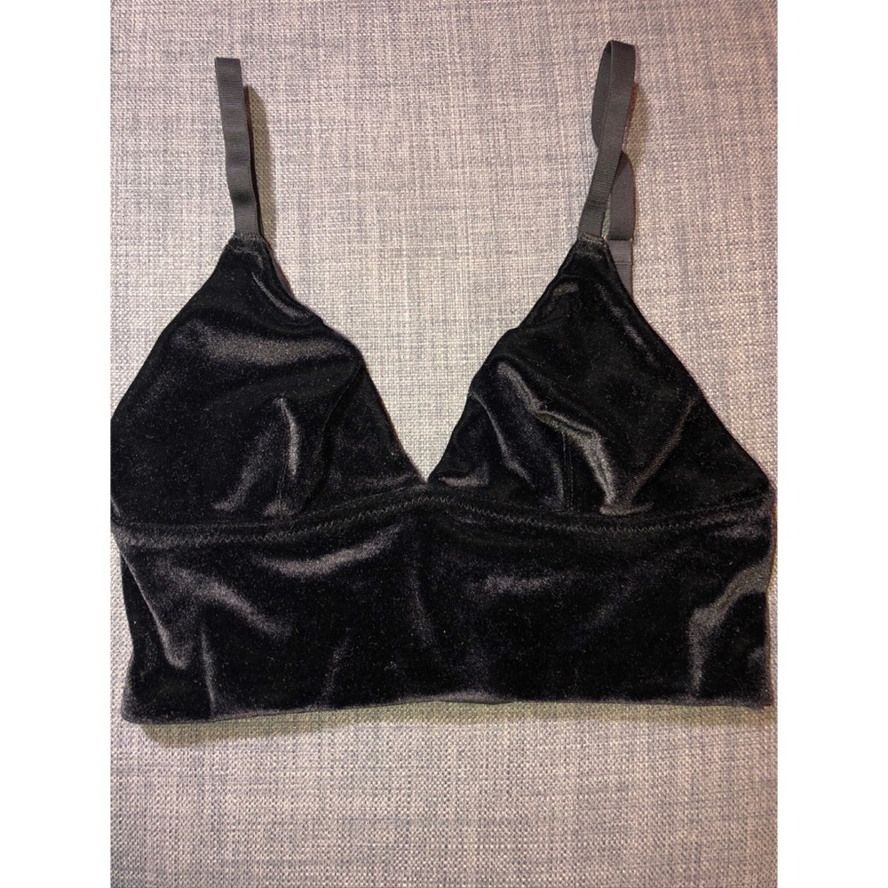 Velvet crop top bralette